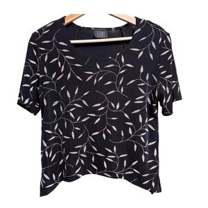 VTG Teddi Short Sleeve Shirt M Asymmetrical Shoulder Pad Whimsigoth Fairy Grunge